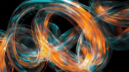 Poster - Intricate Overlapping Loops of Translucent Material in Vibrant Color Combinations