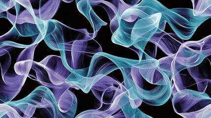 Poster - Translucent Intricate Overlapping Loops of Ethereal Material on a Dark Background