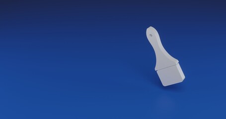 Poster - Isolated realistic white paint brush symbol with shadow. Located on the right side of the scene. 3d illustration on transparent background