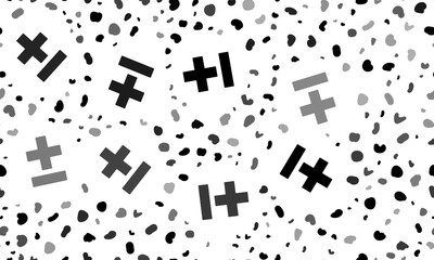 Poster - Abstract seamless pattern with plus–minus signs. Creative leopard backdrop. Illustration on transparent background