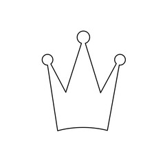 Poster - A large black outline crown symbol on the center. Illustration on transparent background
