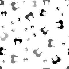 Poster - Seamless vector pattern with bra symbols, creating a creative monochrome background with rotated elements. Illustration on transparent background