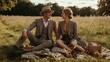 © nabila - Stylish Couple on Picnic in a Beautiful Meadow