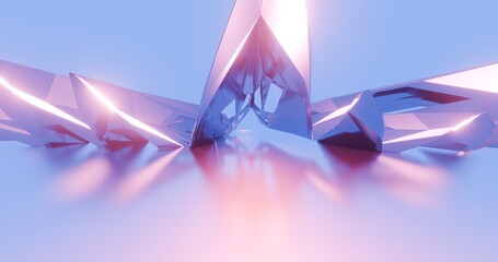 Aufkleber - Futuristic abstract background crystal building 3d render