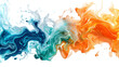© Sami - Orange, Blue, Green liquid colour mixed isolated on a transparent background