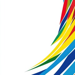 Poster - Abstract colorful lines curve design on white background.