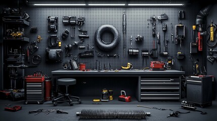 Poster - A futuristic workshop, artisans using nanomaterials to craft ultra-strong tools, photorealistic textures and soft lighting