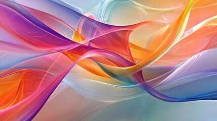 Poster - Colorful Abstract Ribbons with Smooth and Fluid Glossy Surfaces in Vibrant Hues
