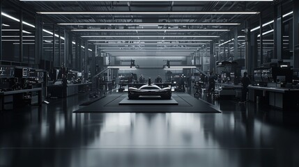 Poster - A futuristic workshop, artisans using nanomaterials to craft ultra-strong tools, photorealistic textures and soft lighting