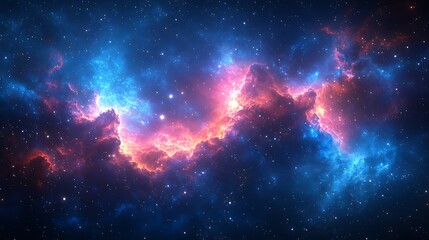 vibrant digital art showcasing a cosmic spiral galaxy in stunning background