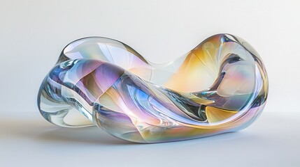 Poster - Dynamic Curved Surfaces with Crystal Clear Finish in Beautiful Light Reflections and Colors
