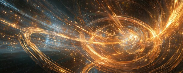 Poster - Abstract Light Trails and Swirls in Cosmic Motion