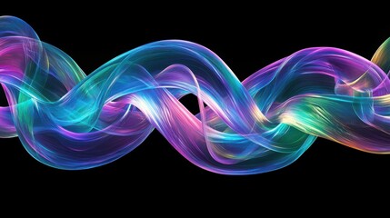 Poster - Vibrant Translucent Fluid Loops Interwoven in a Hypnotic 4D Colorful Display