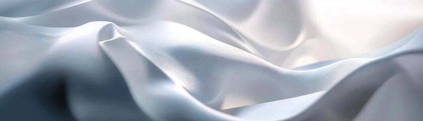 Poster - Soft White Satin Fabric Background with Elegant Draping Texture