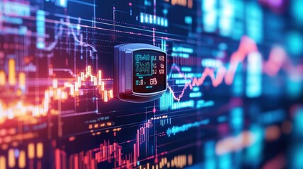 Poster - Digital Stock Market Analysis with Chart Patterns and Data Visualization