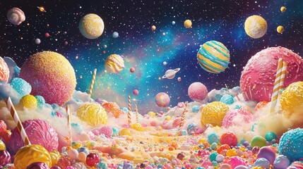 Wall Mural - a vast and uninhabited sweet universe