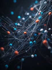 Poster - abstract visualization of crystalline molecular structures, symbolizing advancements in material sci