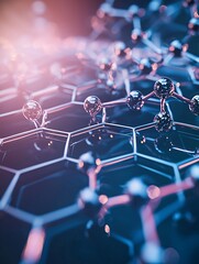 Poster - abstract visualization of crystalline molecular structures, symbolizing advancements in material sci