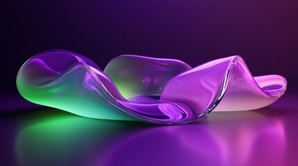 Poster - Intricate Overlapping Forms with Smooth Glossy Surfaces Creating a Modern Aesthetic