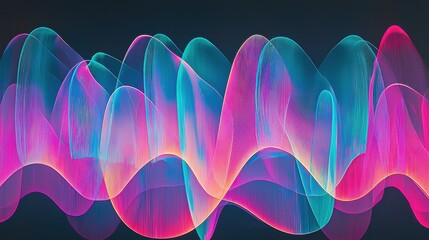 Poster - Vibrant Neon Arcs with Translucent Radiance in a Spectrum of Hues