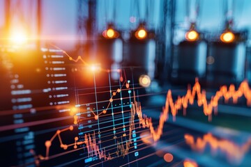 Poster - Dynamic Financial Graphs with Bright Data Points and Industry Background