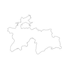 Naklejka na meble Tajikistan blank outline map