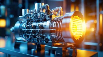 Poster - High-Performance Engine Components in Modern Industrial Setting