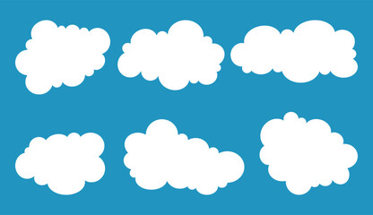 Wall Mural - set of speech or thought bubbles with different shapes, text chat cloud for comments, posts, comics.
