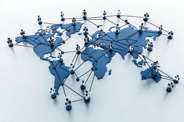 Poster - Global communication network concept with business nodes.