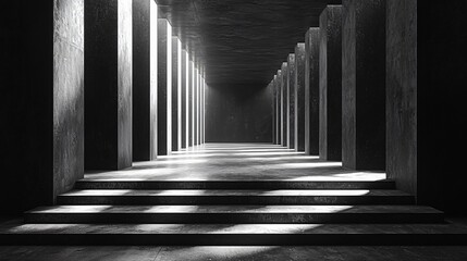 Poster - Exploring the depths of minimalist architecture through shadows and light