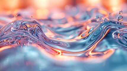 Poster - Liquid drops suspended in zero gravity create mesmerizing waves of color and light
