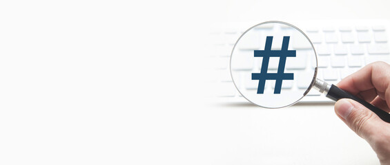 Wall Mural - hashtag symbol. social media. internet. technology