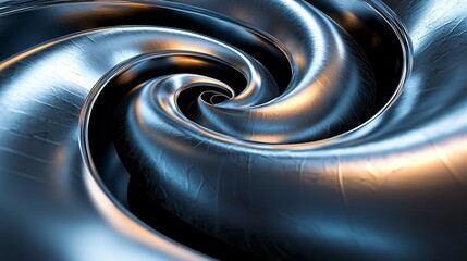 Poster - Swirling metal spiral in a dynamic three-dimensional rendering of movement