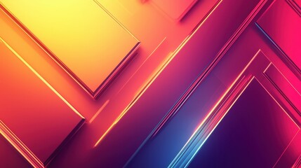Poster - Abstract Geometric Background with Dynamic Color Gradient and Layered Square Shapes