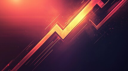 Poster - Abstract Geometric Lines with Gradient Color Effects and Dynamic Movement in Background