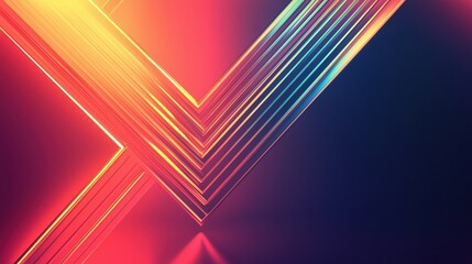 Poster - Abstract Vibrant Light Lines Forming Dynamic Shapes in Colorful Background