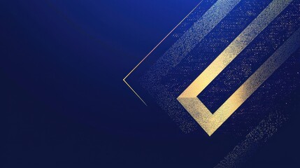 Poster - Abstract Blue and Gold Background with Geometrical Shapes and Elegant Textures