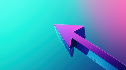 Poster - Abstract Colorful Arrow Pointing Upward with Vibrant Gradient Background for Dynamic Visuals