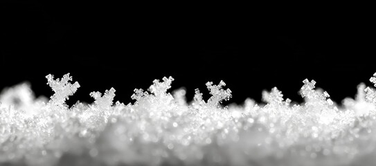 Poster - Snow on the ground with a few snowflakes