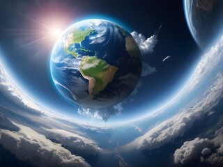 Wall Mural - earth in space moon captured photo on moon on earth