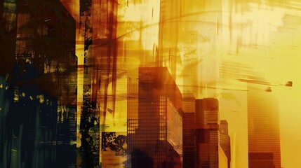 Urban Silhouette Abstract Art Background - a modern and captivating visual. The skyscraper skyline creates a sleek and contemporary urban aesthetic.