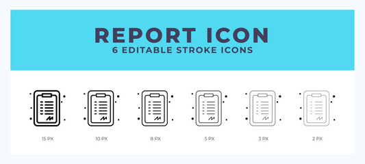Aufkleber - Report icon. Regular line. Thin line. Bold line. Vector illustration.