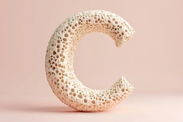 Fototapete - The letter C is made of a material that looks like bone