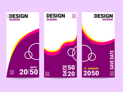 colorful banner set background design 