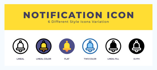 Fototapete - Notification icons set. Different style of icons simple vector illustration.