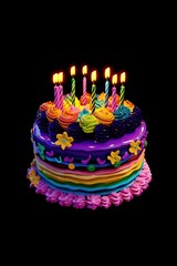 Sticker - Birthday cake with candles