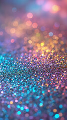 Wall Mural - Holographic Chrome Texture with Sequins: Vibrant Kaleidoscope Effect for Beauty Packaging and Fashion Branding