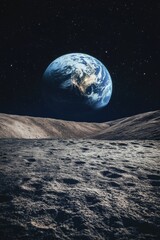 Wall Mural - Moon's Surface View
