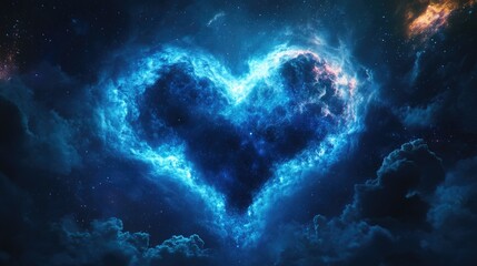 Wall Mural - heart shaped nebula night sky