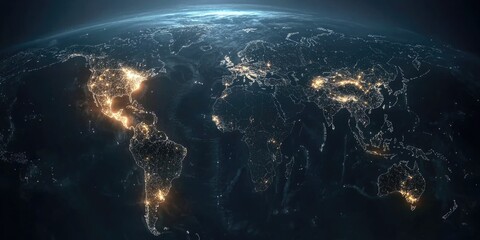 Wall Mural - earth from space at night